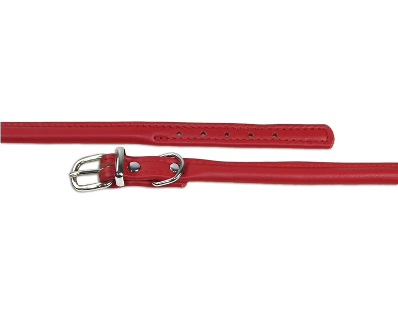 Earthbound Rolled Leather Collar Red-1