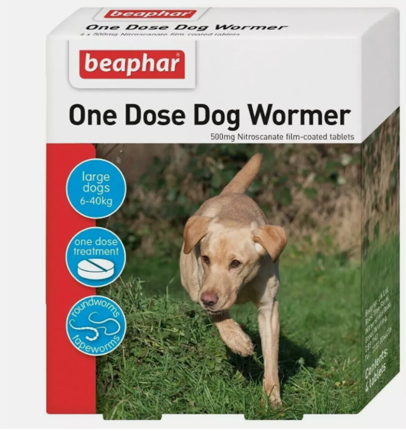 Beaphar One Dose Worming Tablets For Dogs 6-20kg 4 Tablets