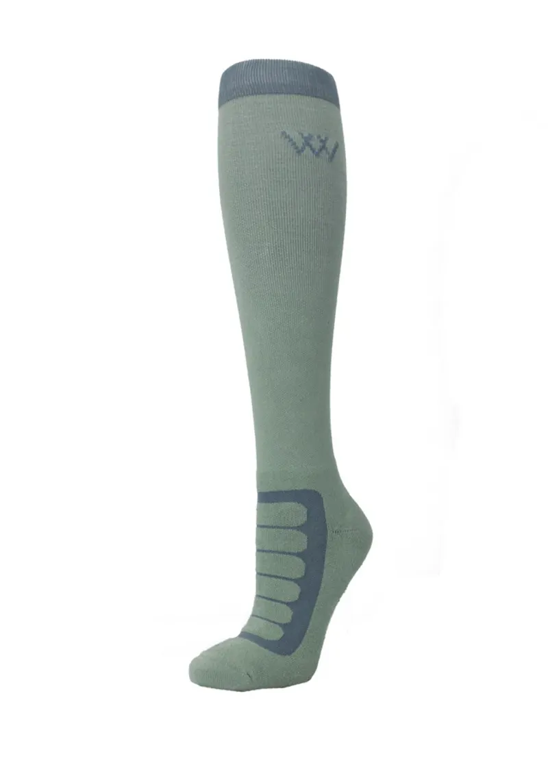 Woof Wear Long Bamboo Tech Riding Socks Sage and Steel
