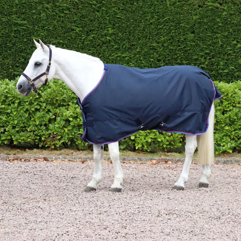 Hy Signature Lightweight 100g Turnout Rug - Navy/Red/Blue