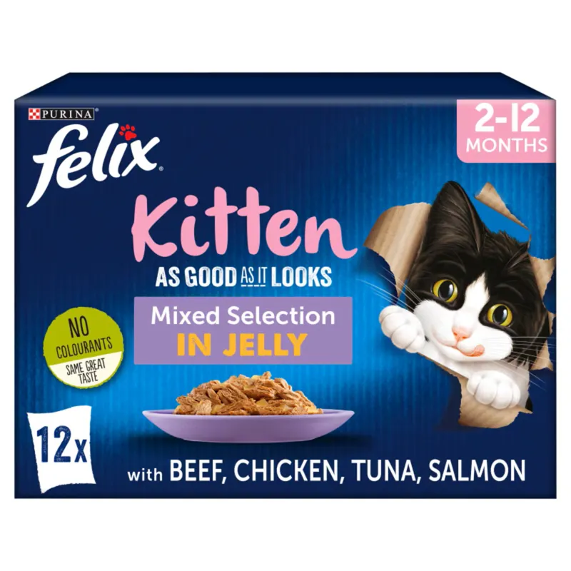 Felix AGAIL Kitten Pouch in Mixed Jelly 12 Pack