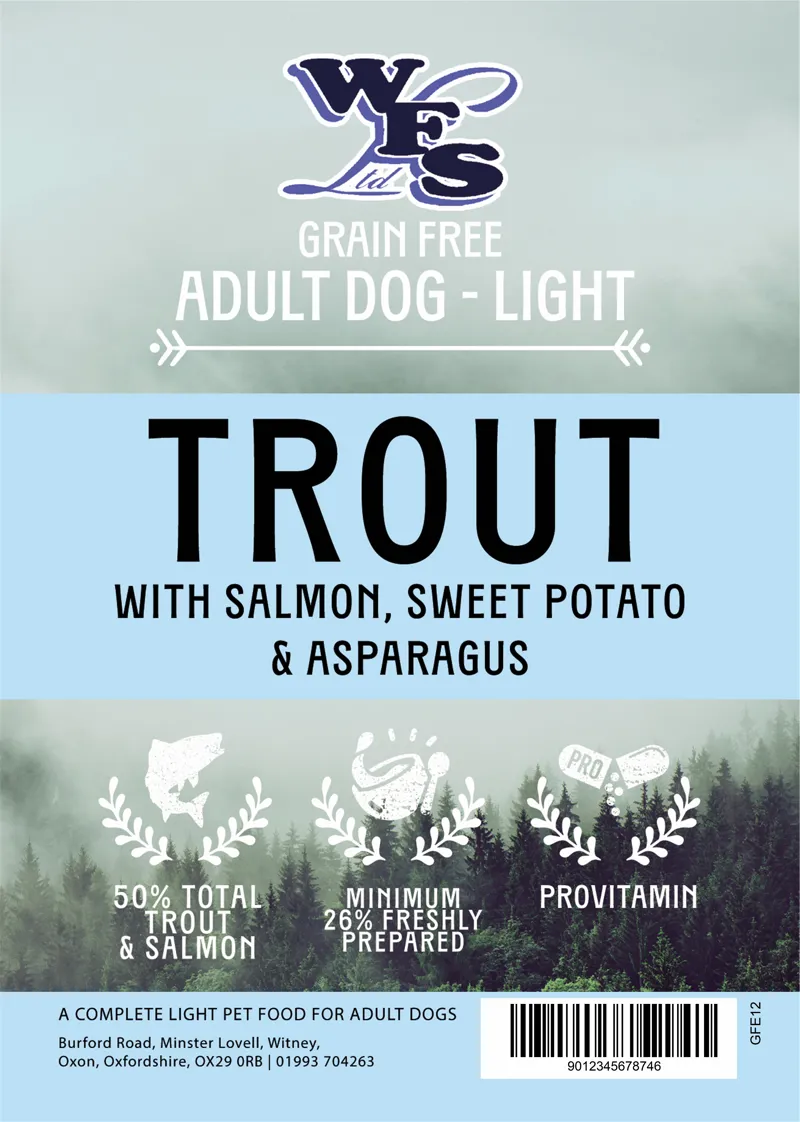 WFS Adult Dog Light Grain Free Trout with Salmon Sweet Potato and Asparagus