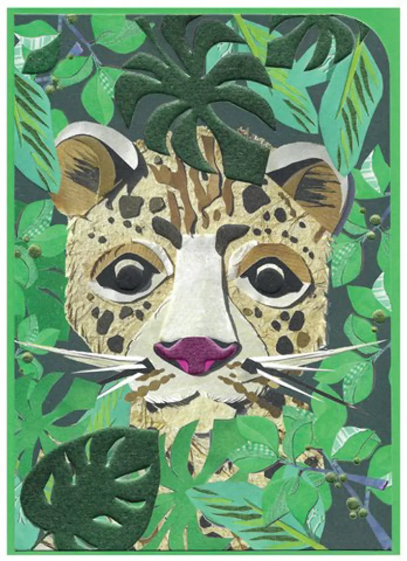 Gypsy Leopard in Foliage Blank Card