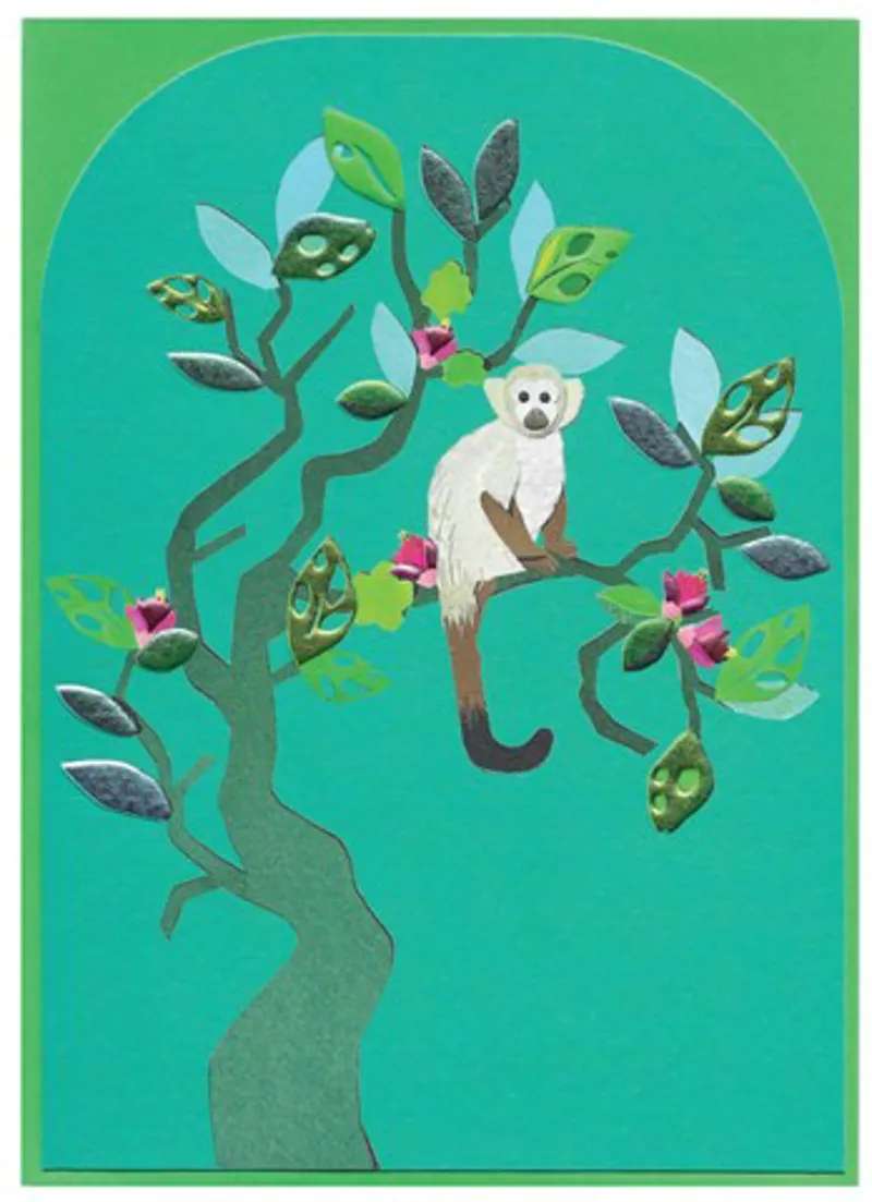 Gypsy Monkey in Tree Blank Card
