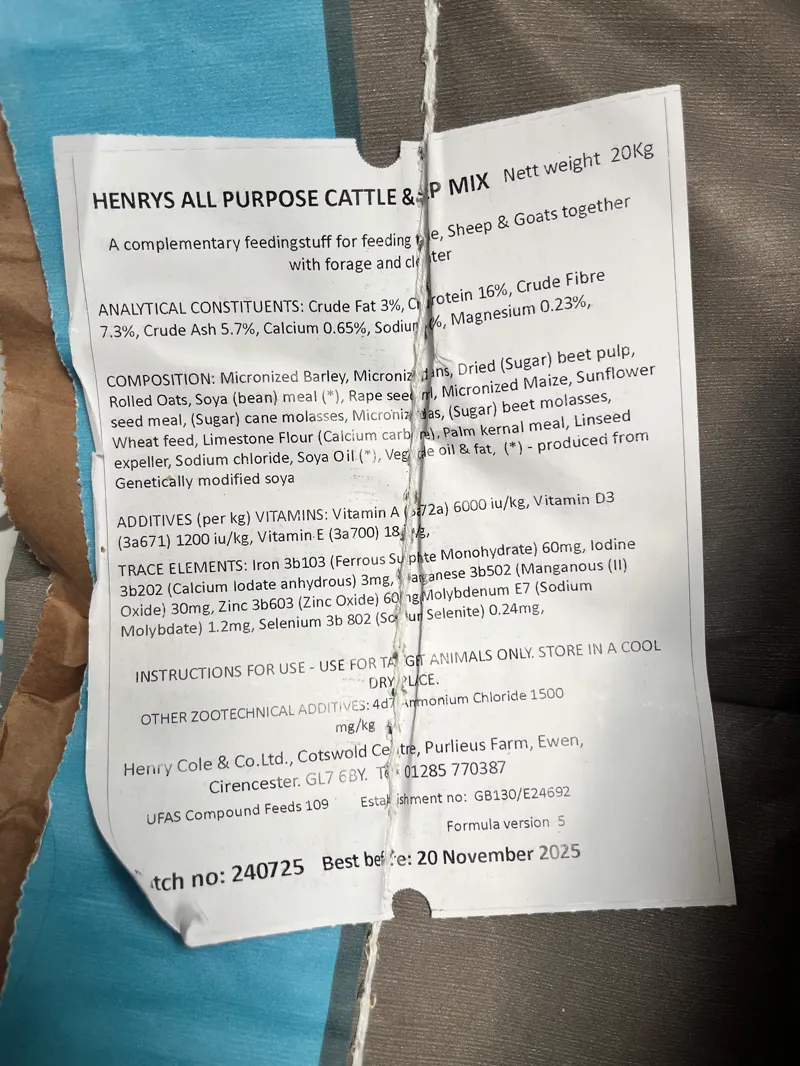 Henry's All-Purpose Cattle and Sheep Mix 20kg-1