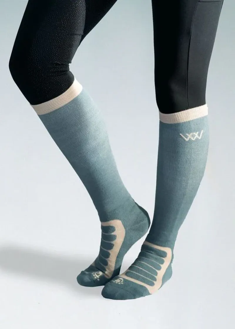 Woof Wear Long Bamboo Tech Riding Socks Steel and Stone
