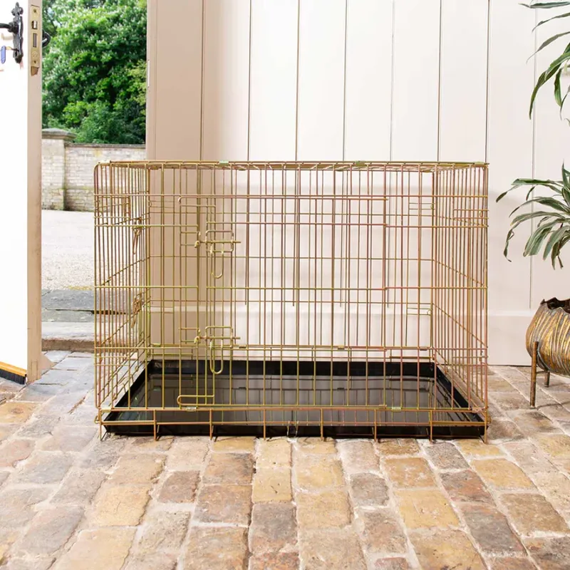Lords + Labradors Heavy Duty Deluxe Dog Crate - Gold-1