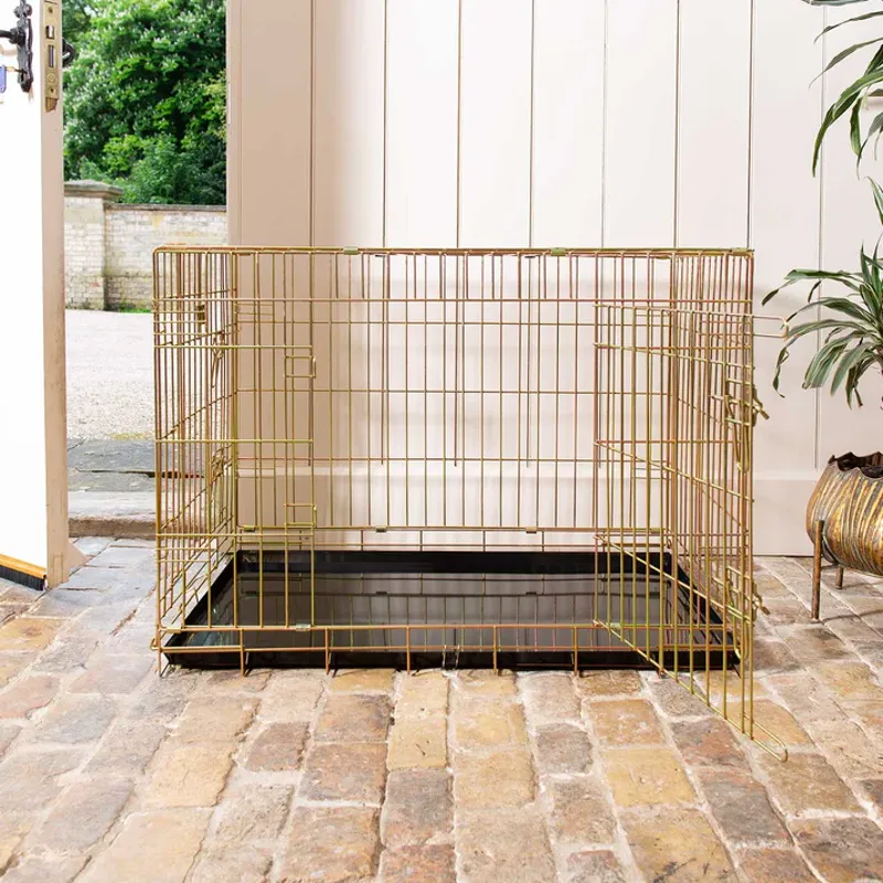 Lords + Labradors Heavy Duty Deluxe Dog Crate - Gold