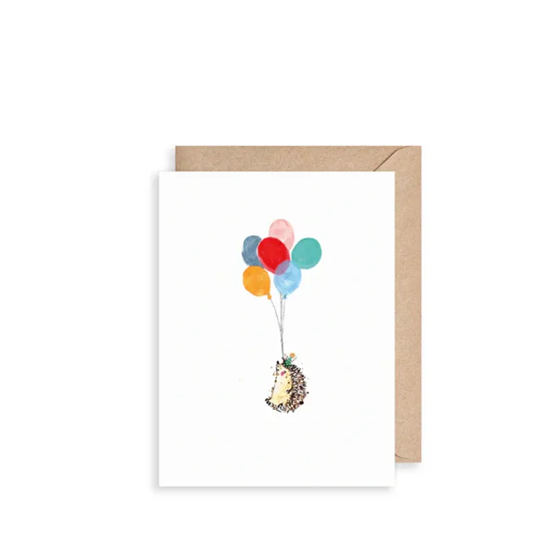 Louise Mulgrew Hedgehog and Balloons Mini Card
