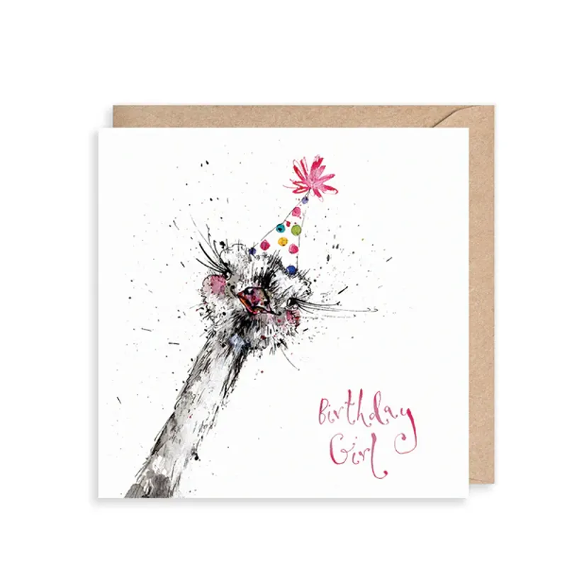 Louise Mulgrew Birthday Girl Ostrich Card