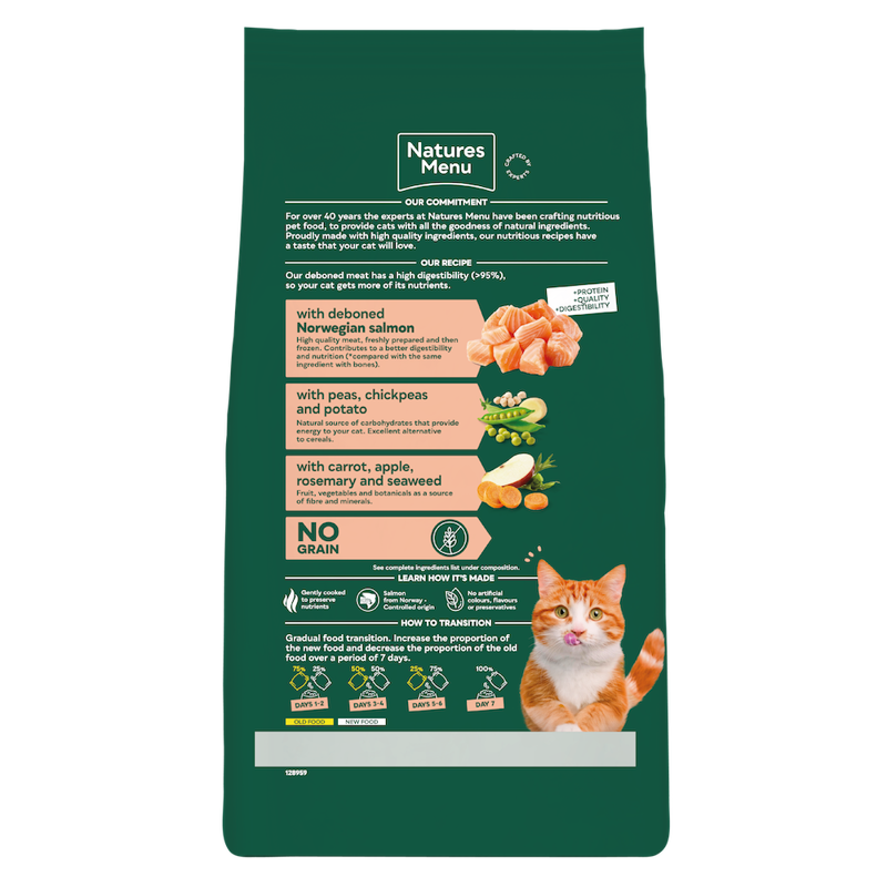 Natures Menu Adult Cat High in Meat Salmon 1.25kg-1