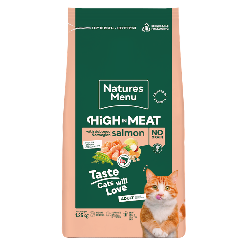 Natures Menu Adult Cat High in Meat Salmon 1.25kg