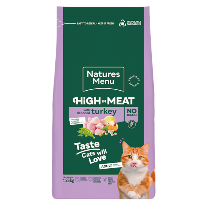 Natures Menu Adult Cat High in Meat Turkey 1.25kg