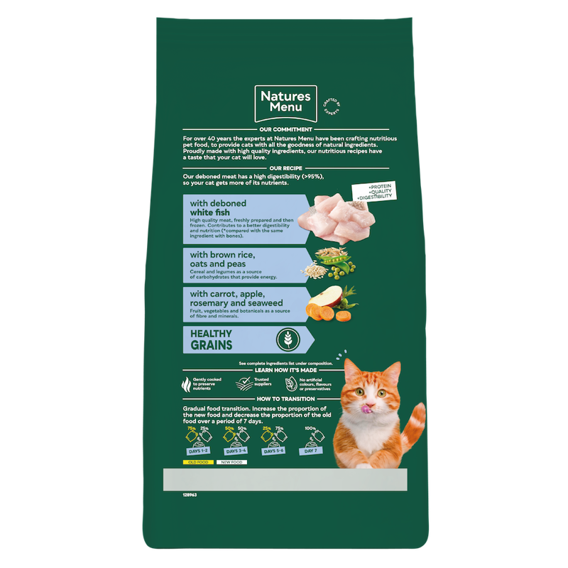 Natures Menu Adult Cat High in Meat White Fish 1.25kg-1
