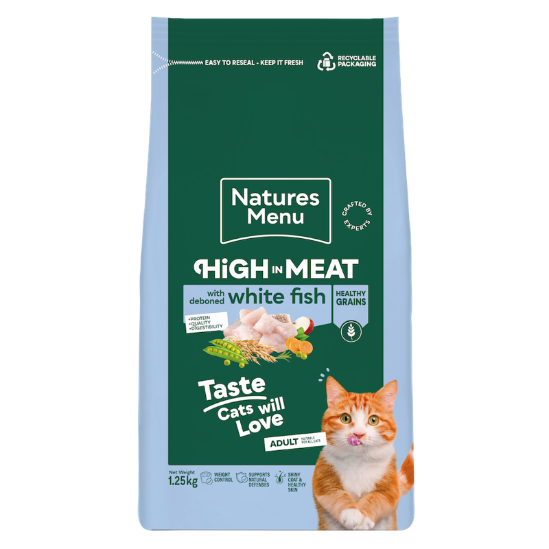 Natures Menu Adult Cat High in Meat White Fish 1.25kg