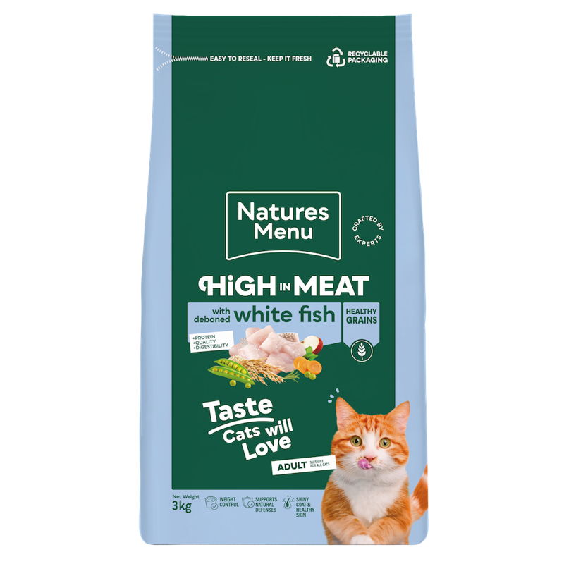 Natures Menu Adult Cat High in Meat White Fish 3kg