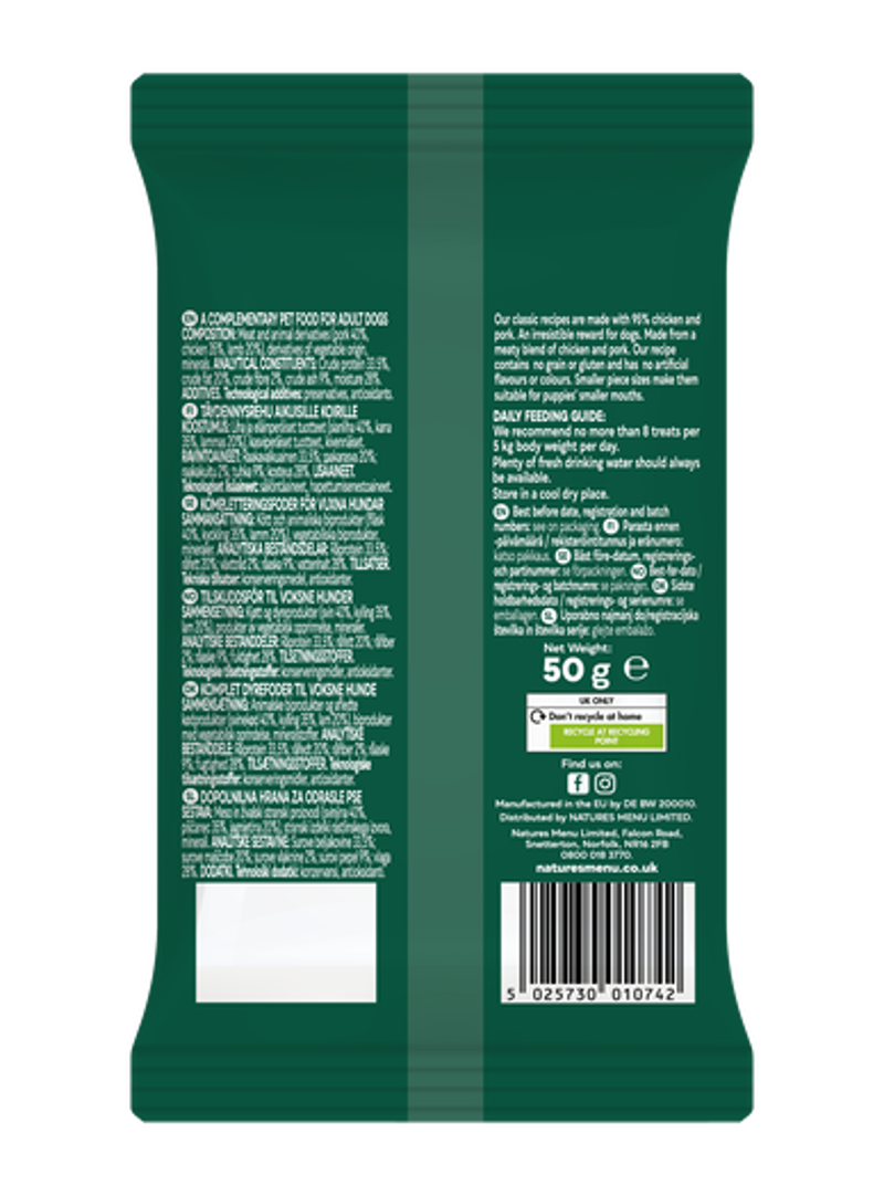 Natures Menu Chicken Lamb and Pork Treats 50g-1