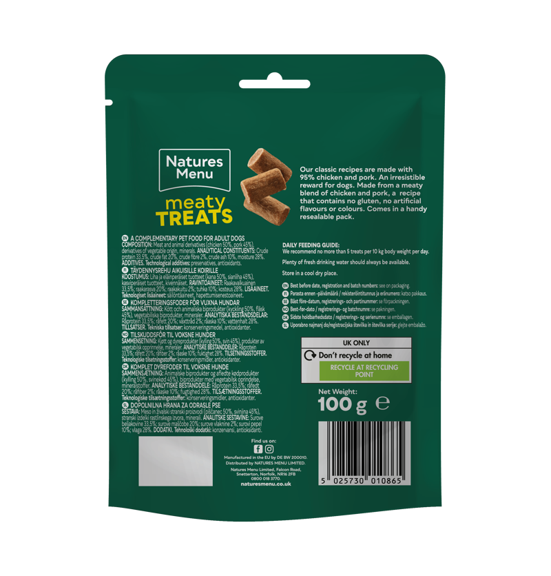 Natures Menu Chicken and Pork Treats 100g-1