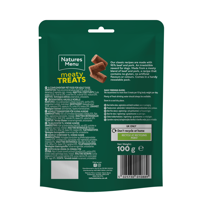 Natures Menu Beef and Pork Treats 100g-1