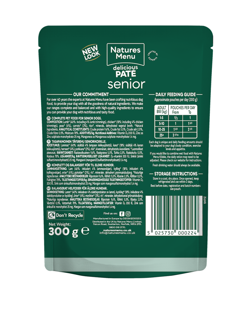 Natures Menu Senior Lamb with Chicken Vegetables and Rice 300g-1