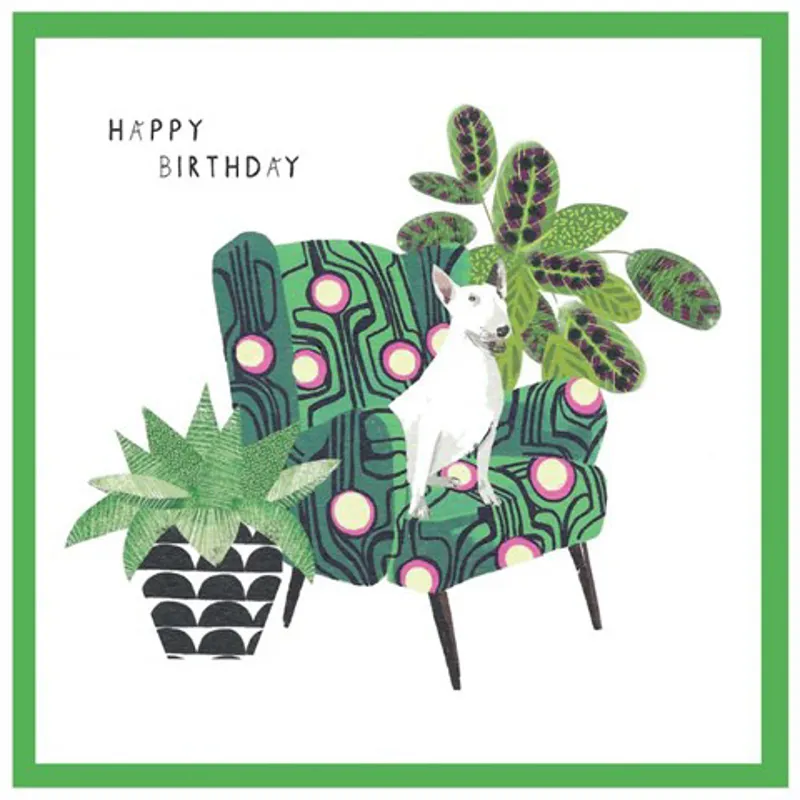 Margo Happy Birthday Armchair Dog Card