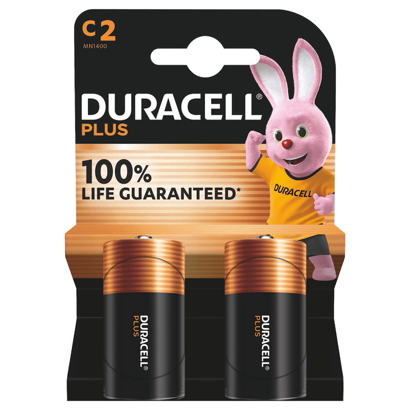 Duracell Plus Power C Batteries 2 pack