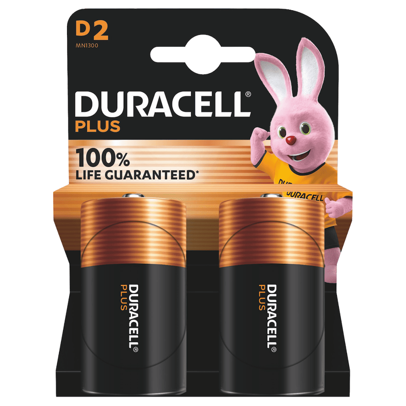 Duracell Plus Power D size Batteries 2 pack