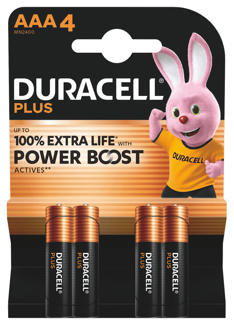 Duracell Plus Power AAA Batteries 4 pack