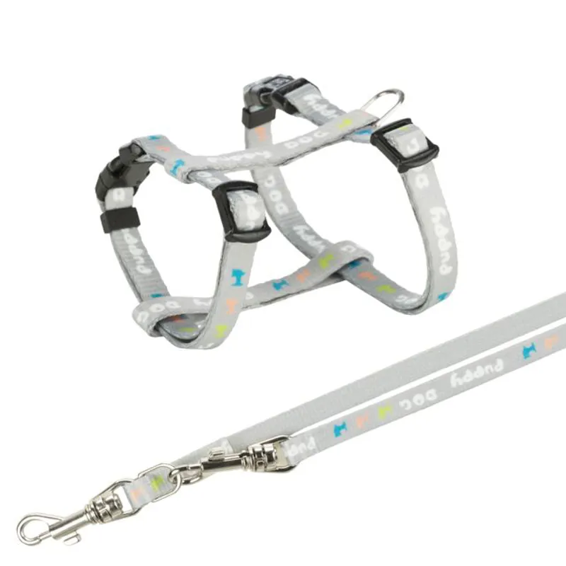 Trixie Junior Harness with Leash Grey M-L