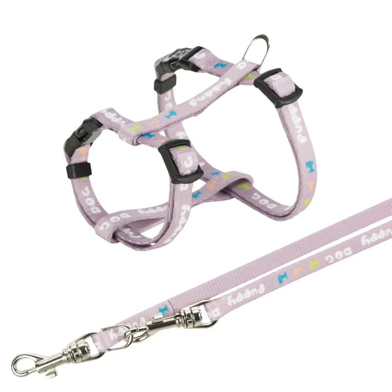 Trixie Junior Harness with Leash Lilac M-L