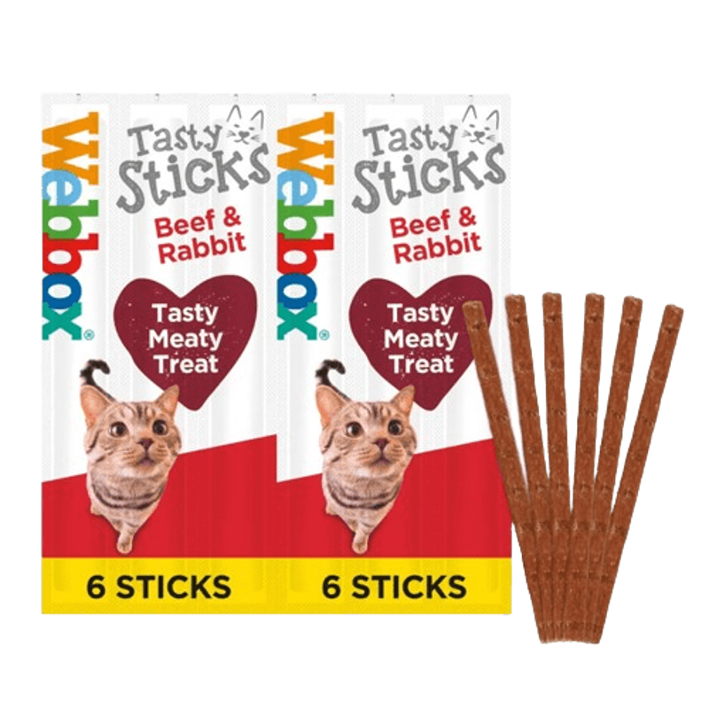 Webbox Tasty Sticks Beef and Rabbit 6pk