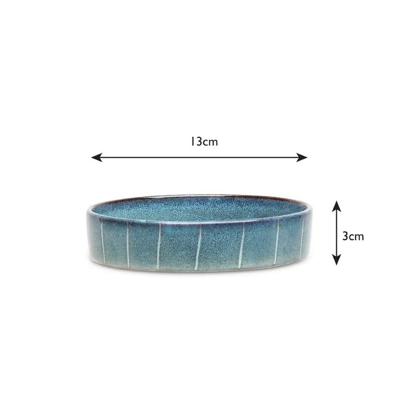 Scruffs Reactive Glaze Pet Saucer Pinstripe Grey-1