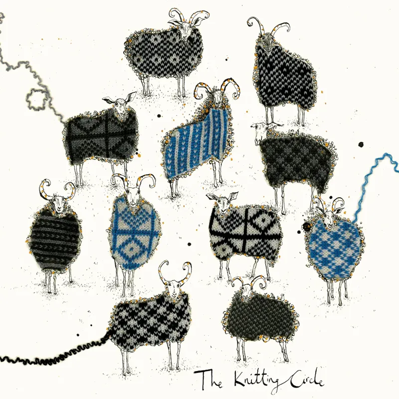 Anna Wright The Knitting Circle Sheep Card