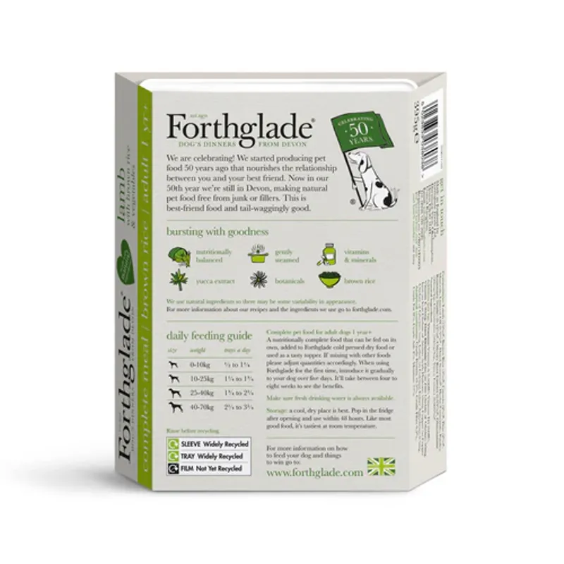 Forthglade Complete Lamb with Brown Rice and Vegetables 395g-1