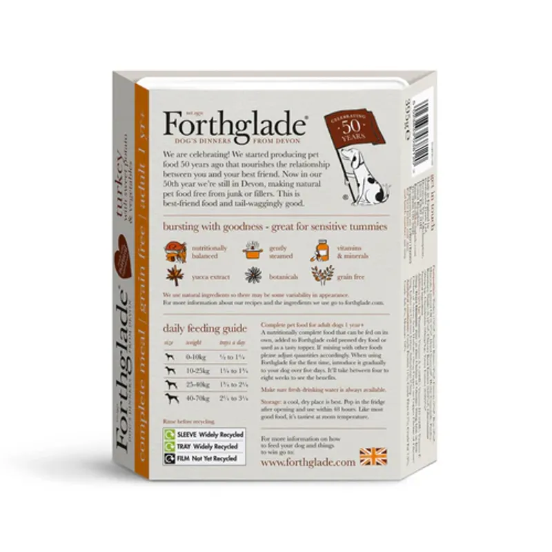 Forthglade Complete Turkey with Sweet Potato and Vegetables 395g-1
