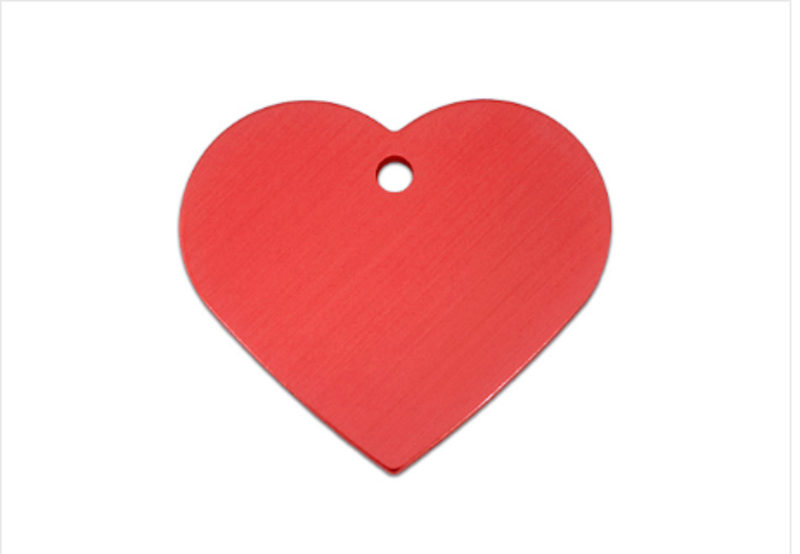 Large Standard Red Heart ID Tag