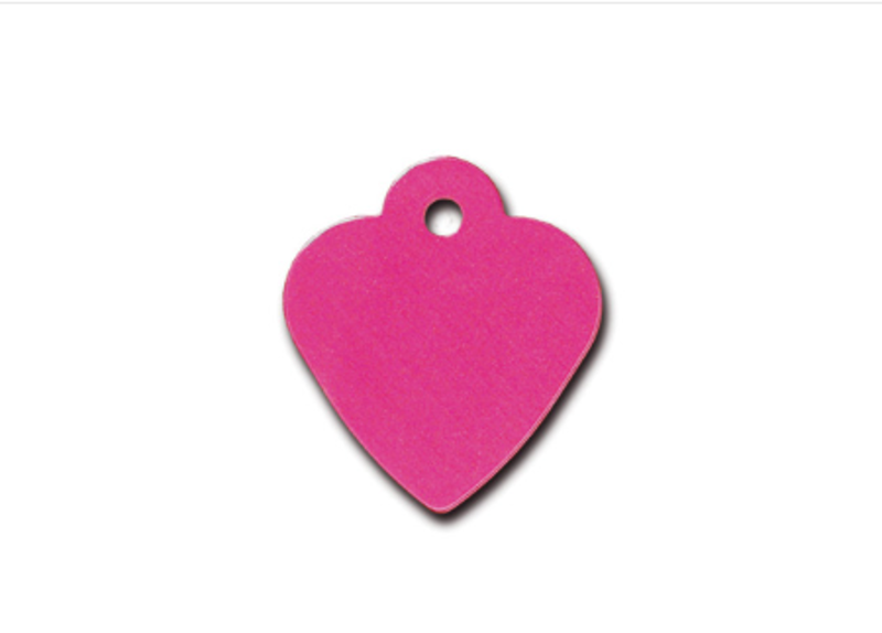 Small Standard Pink Heart ID Tag