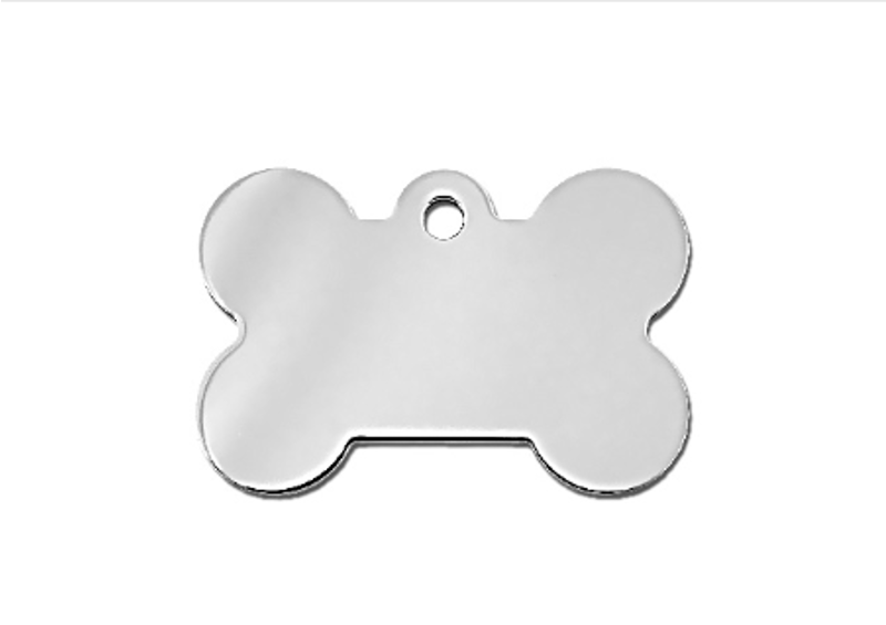 Large Premium Chrome Bone ID Tag