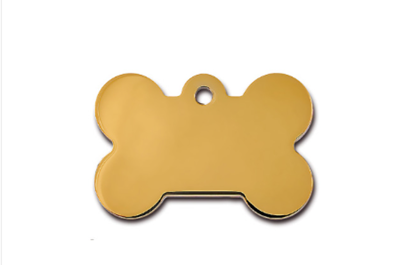 Large Premium Gold Bone ID Tag