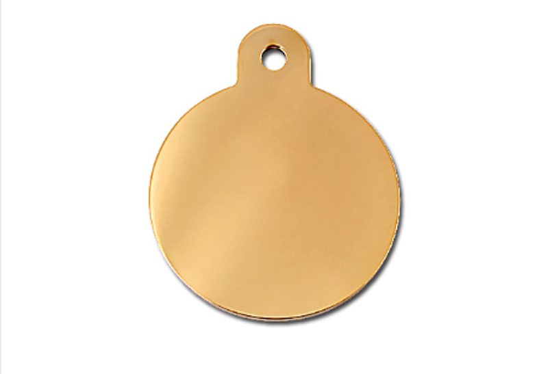 Large Premium Gold Circle ID Tag