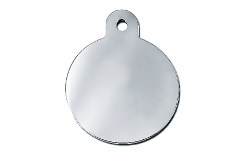 Large Premium Chrome Circle ID Tag