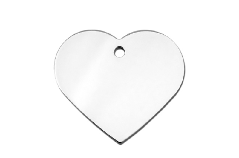 Large Premium Chrome Heart ID Tag