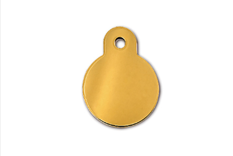 Small Premium Gold Circle ID Tag