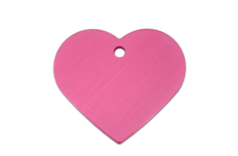 Large Standard Pink Heart ID Tag