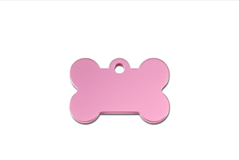 Small Standard Light Pink Bone ID Tag