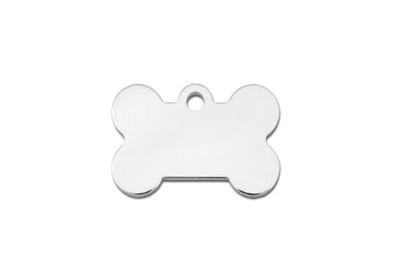 Small Premium Chrome Bone ID Tag
