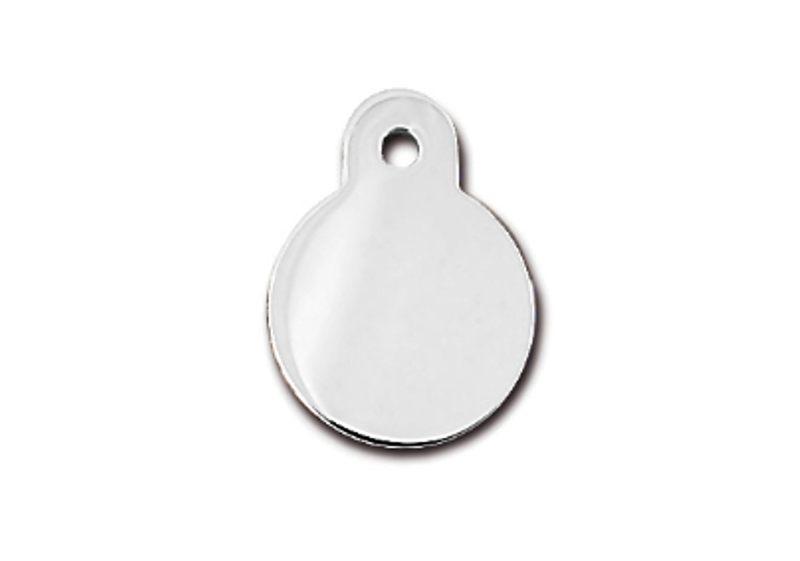 Small Premium Chrome Circle ID Tag
