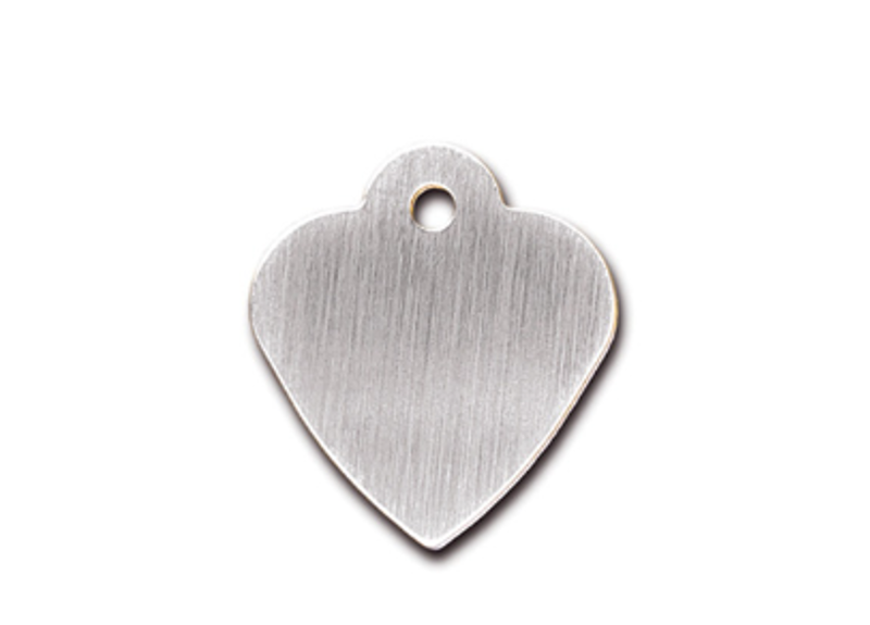 Small Premium Smoked Chrome Heart ID Tag