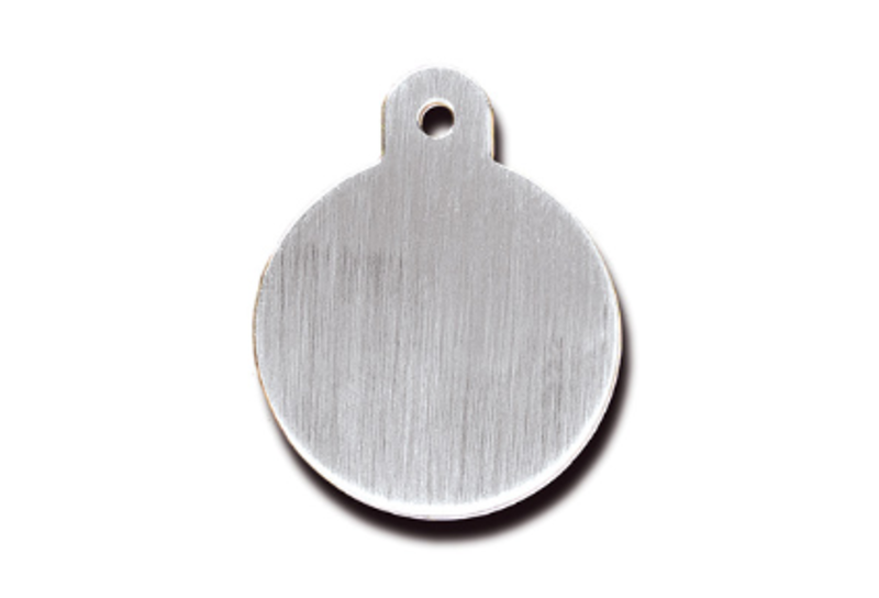 Large Standard Brushed Chrome Circle ID Tag