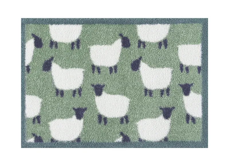 Turtle Mat Patterned Doormat in Flock Green